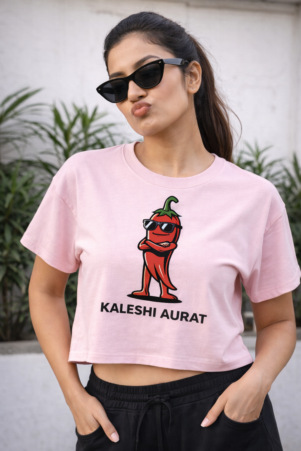 Kaleshi Aurat™ Hot Attitude Crop Tee
